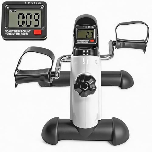 Static Pedals for Elderly for Leg and Arm Rehabilitation Exercises, Compact Pedals, Portable and Easy to Assemble and Use, Mini Exercise Bike, Black