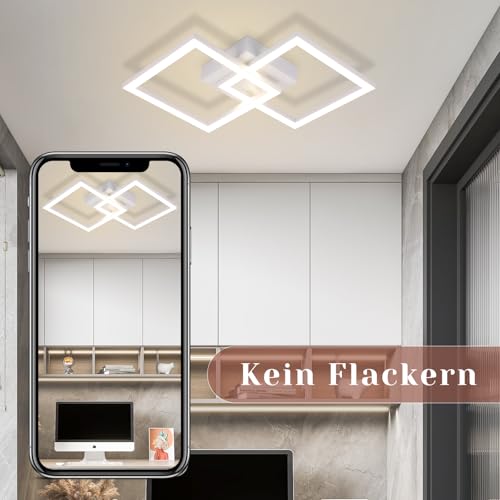 Homefire LED Ceiling Light Kitchen - Modern Kitchen Light 24W 4000K Ceiling Light Living Room Design Lamp Hallway Neutral Bedroom Ceiling Lighting White Children's Bedroom
