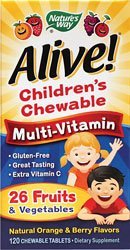 Natures Way Alive Childrens Natural Orange and Berry Multi-Vitamin Chewable Tablet, 120 per unit -- 1 each.