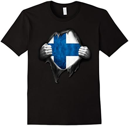 Men's Finland Flag Shirt. Proud Finnish Gift Tee XL Black