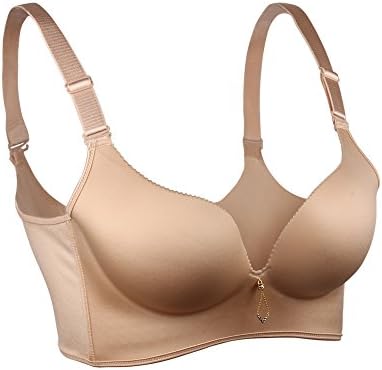 Aidoo Strapless Self Adhesive Reusable Padded Invisible Push Up Bra (34C, Dark Nude)