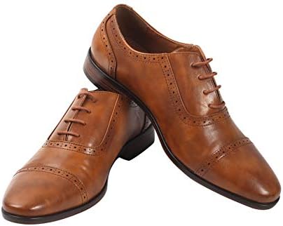 Men’s Oxford Wingtip Lace Dress Shoes | Leather Dress Shoes for Work | Oxford Brogue Formal Party Shoes | Wedding Shoes | Quality Craftsmanship | Everyday Comfort