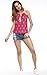Angashion Women's Pleated V-Neck Loose Fit Spaghetti Tank Top