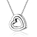Mondaynoon Chain Necklace - Heart Shape Clear Crystal Pendant Necklace, 16