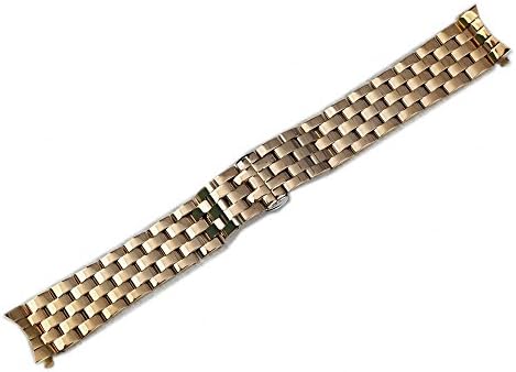 316L Stainless Steel Watch Strap Elbow End Metal Bracelet Band Double Deployment Buckle