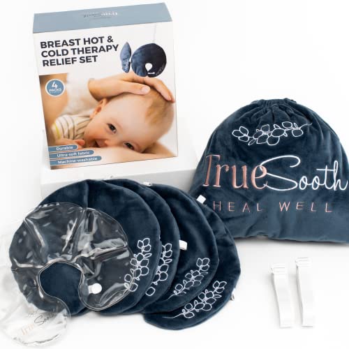 Breast Therapy Pack, 4 Breast Ice Packs for Breastfeeding, Clogged Milk