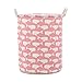 Mziart Large Collapsible Laundry Hamper Bucket Waterproof Fabric Storage Basket Nursery Baby Laundry Basket for Kids Toys Clothes (Pink Whale)