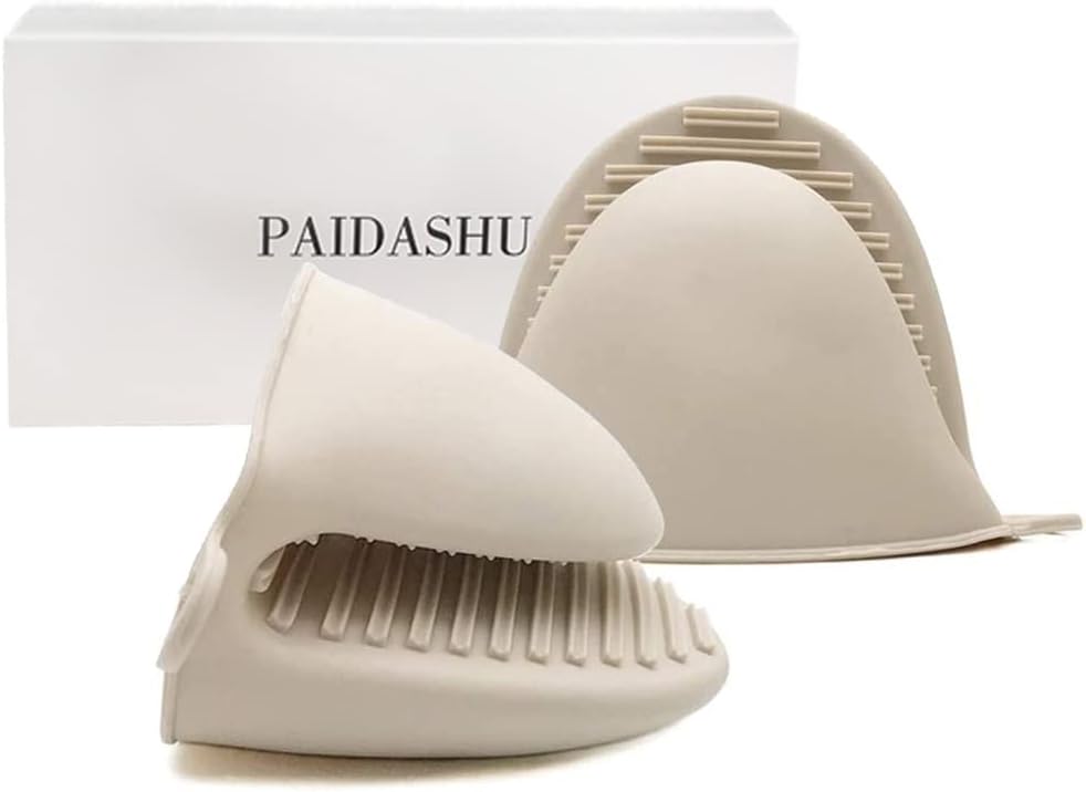 PAIDASHU Blue Oven Gloves Thick Silicone Pot Holder Mini Oven Mitts Heat