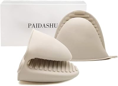 PAIDASHU Blue Oven Gloves Thick Silicone Pot Holder Mini Oven Mitts Heat