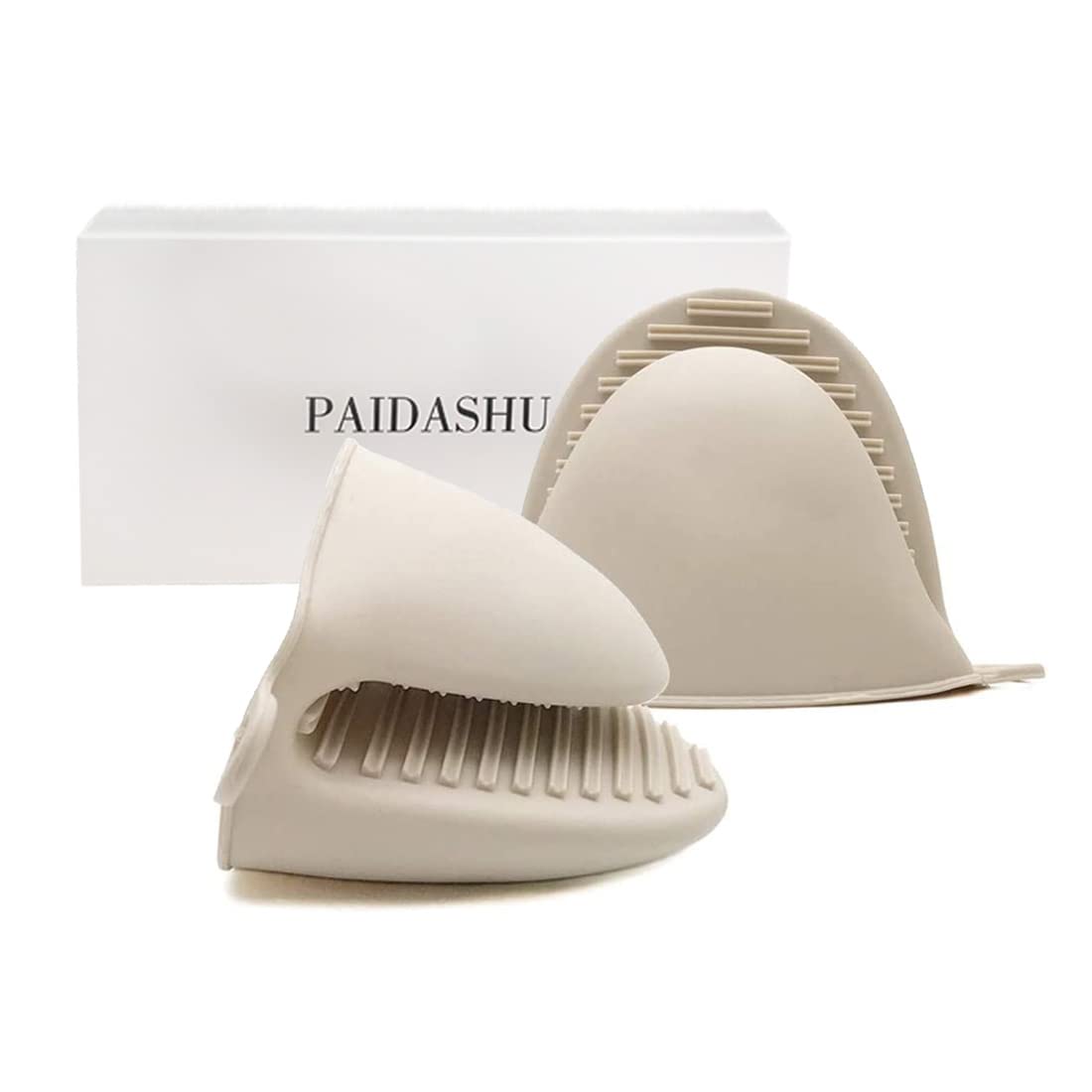 Oven Glove Thicken Silicone Pot Holder Mini Oven Mitt Heat Resistant Pinch Covers for Baking, Cooking, Bbq Grilling (Apricot)