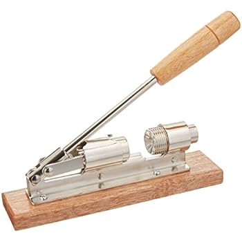 New Star Foodservice 28003 Heavy Duty Pecan Nut Cracker, Nickel-plated Steel/wood Base