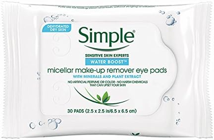 Simple Water Boost Micellar Eye Makeup Remover, 30 Pads (Pack of 2)