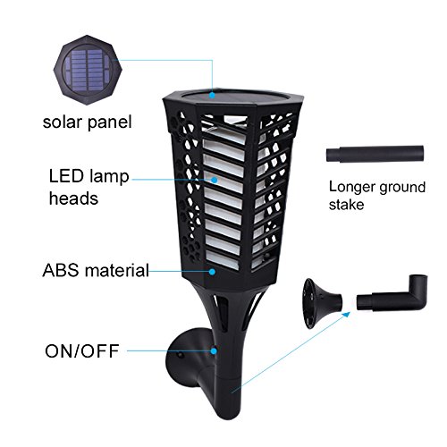 CINOTON Solar Tiki Torches,Solar Flame Torch Lights Outdoor, Landscape Decoration Lighting, Dusk to Dawn Security Warm Light Garden Patio Deck Yard Driveway (4 Pack)