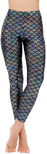 Womens Shiny Fish Scale Mermaid Leggings