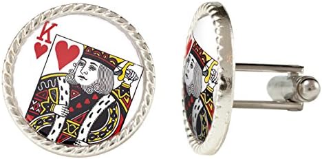 King of Hearts Playing Cards Deck Cuff Links