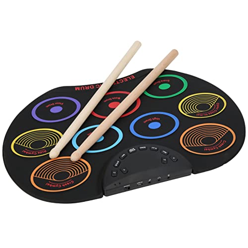 Electronic Drum Set - Kids Drum Pad with Roll-up Design, Beginner Percussion Instrument (Colorful Models) - Play A Musical Instrument