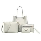 Clearance Sale! 4Pcs Women Pattern Leather Handbag+Crossbody Bag+Messenger Bag+Card Package ❤️ ZYEE