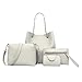 Clearance Sale! 4Pcs Women Pattern Leather Handbag+Crossbody Bag+Messenger Bag+Card Package ❤️ ZYEE