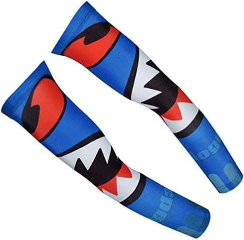 Bicycleworld Unisex Cooling Sun Block Compression Arm Sleeves Sun Protection C Red Size M