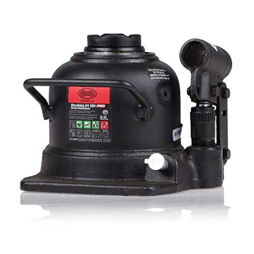 HEYNER® 346110 Wagenheber Unterstellheber hydraulisch 2-stufig extra flach 10 Tonnen