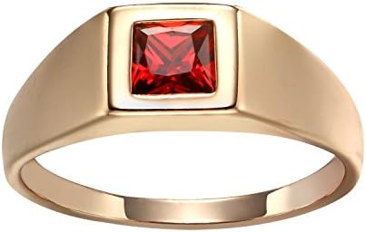 Romantic Time 18k Rose Gold Plated Kids Red Crystal Finger Ring (4.5)