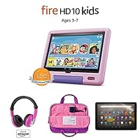 Fire HD 10 Kids tablet, 10.1” Full HD (32GB, Lavender) with Kids Headset + Sleeve + Screen Protector