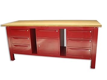 Workbench 2 Mt Plan Wooden 2 Cabinets To 3 Drawers Cupboard
