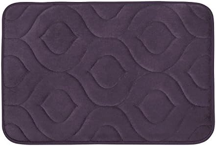 Bounce Comfort Naoli Micro Plush Memory Foam Bath Mat with BounceComfort Technology, 20 x 34" Plum