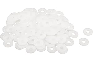 uxcell 120Pcs M6 Nylon Flat Washers 6mm ID 18mm OD 1.5mm Thick Plain Washer Grommets Plastic Sheet Gasket Fastener Sealing Spacer Gasket Ring, White