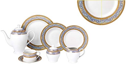 Bavaria, 45 Piece Dinnerware Set, Service for 8 Fine China Kitchen Dinning Dishes Including Teapot and 8 Coffee Cups