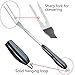 SANNO BBQ Grilling Tools Set Heavy Duty Extra Thick Stainless Steel Spatula, Fork, Tongs with Magnetic Meat Smoking and Temp Guide, Best for Barbecue & Grill (BBQ Tool Sets)