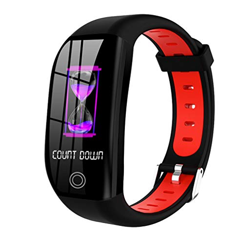 Nesee Fitness Tracker, Bluetooth 4.0 Heart Rate Monitor Bracelet, IP68 Waterproof, Touch Screen, Smart Wristband, Pedometer Sports Activity Tracker Smart Watch for Android and iOS Smartphone (Red)