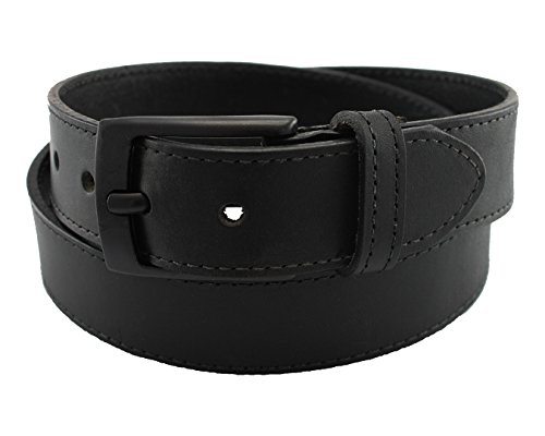 Highliner Made in USA Metal Free Travel Leather Belt by Thomas Bates (36, Black)