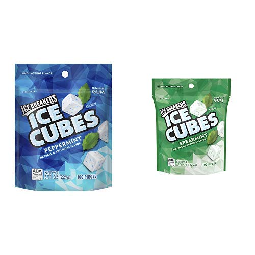 Buy ICE BREAKERS Ice Cubes Sugar Free Gum, Peppermint, 100 Piece AND
