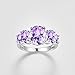 Psiroy 925 Sterling Silver Plated Created Tourmaline Filled 5 Stone Engagement Ring Band Size 9