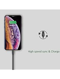 Hibiker - Cable de carga y sincronización de nailon trenzado compatible con teléfono XS Max XS XR  8 Plus   8 7 Plus   7   6s Plus   6s   6 Plus   6   5s   5c   5   Pad y más (negro)