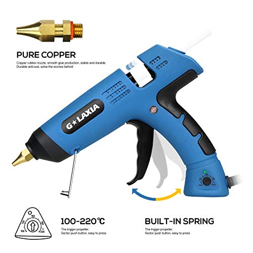 Hot Melt Gule Gun, GALAXIA 100W Heavy Duty Hot Glue Gun with 10pcs Glue Sticks and Temperature Adjustable(100℃-220℃) for Home Repairs, Plastic, Paper Card, Fabric Adhesive Kit - Thumbnail 6