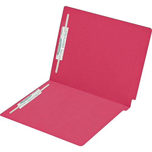 Medical Arts Press Match Colored End Tab File Folders with 2 Permclip Fasteners- Red, Letter Size, 15pt (250/Carton)