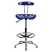 Flash Furniture Bradley Vibrant Nautical Blue and Chrome Drafting Stool with Tractor Seat