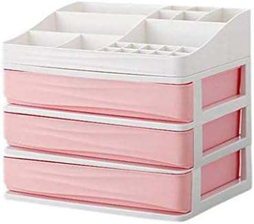 Zafos Multipurpose Cosmetic & Jewelry Storage Organizer - 3 case Drawer with 13 Slot Organizers for Brush Palette Lipstick pens Make up Nail Polish Lotion & Creams, Multi- Color