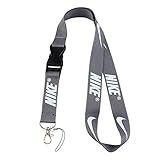 Lanyard Keychain Holder Keychain Key Chain Black Lanyard Clip with Webbing Strap (Gray)
