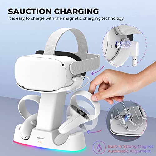 Gamulus RGB Charging Dock for Meta Quest 2, VR Headset & Controllers