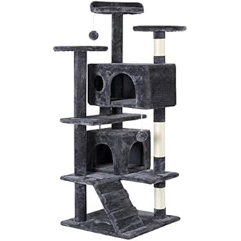 Topeakmart 51 inches Multi-Level Cat Tree Cat Condo with Scratching Posts Kittens Activity Tower Pet Play House Furniture
