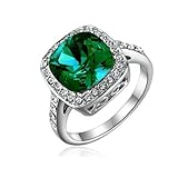 Yoursfs Evening Jewelry Rings for Women Austrian Crystal Wedding Jewelry for Bridal 18K White Gold Plated Lady Cocktail Rings Jewelry Gifts