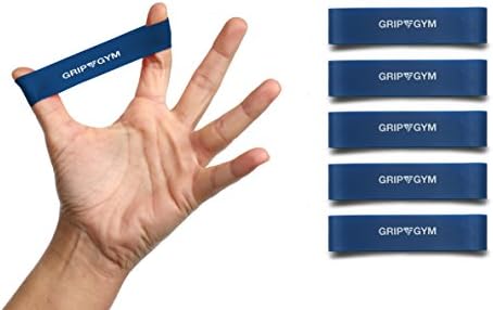GripGym Forearm Extensor Strengthener Resistance Bands Grip Strength - Medium Resistance Levels (Set of 5) Rubber Resistant Band Hand Strength Elbow Therapy Exerciser Wrist Exercise Anxiety Relief