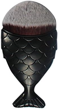 The Chubby Mermaid Goldfish Foundation Makeup Brush for Contouring, foundation, blush, and applying liquid creams (Black)