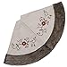 Valery Madelyn 48 inch Farmhouse Rustic Christmas Tree Skirt Decorations with Holly Leaves and Faux Fur Trim, Themed with Christmas Ornaments (Not Included)