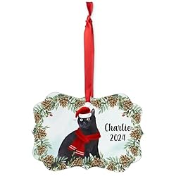 Black British Shorthair Cat Christmas Ornament 2024