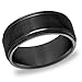 Tungsten Wedding Band Ring For Men & Women, Brushed Matte Black Engagement Ring Finish w/ Beveled Polished Edge - Durable and Comfortable 8mm Width Ring