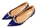 CAMSSOO Women's Classic Rivets Pointy Toe Slip on Comfort Flats Dress Pumps Shoes
